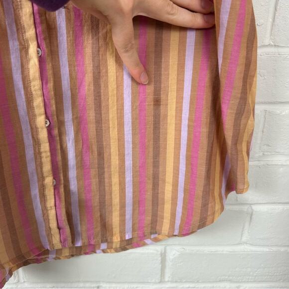 Xirena Oversized Striped Channing Button Down Shirt in Tuleries Size S - Picture 9 of 11
